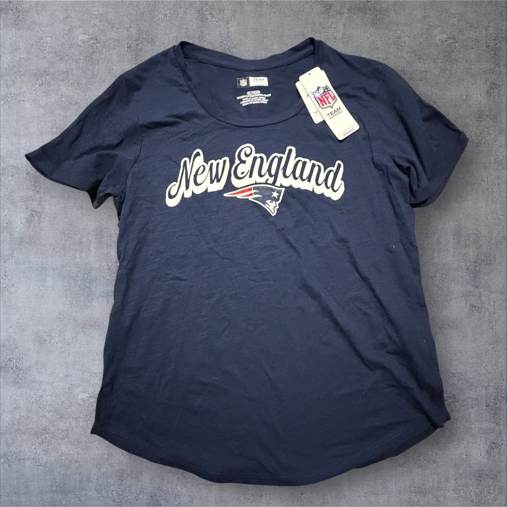 NFL Team Apparel New England Patriots Womens XL Navy Blue Slub T-Shirt NWT